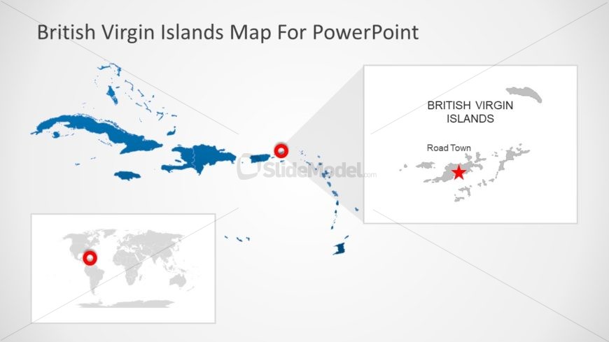 Blue Silhouette Map PowerPoint