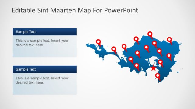 Flat Map Design Sint Maarten PowerPoint