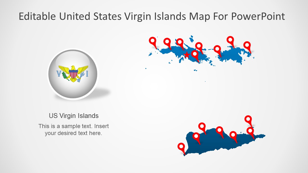 Maps of Virgin Islands in PowerPoint