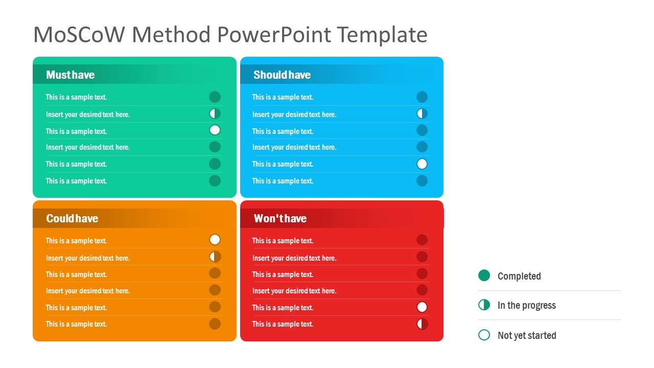 MoSCoW Method PowerPoint Template SlideModel