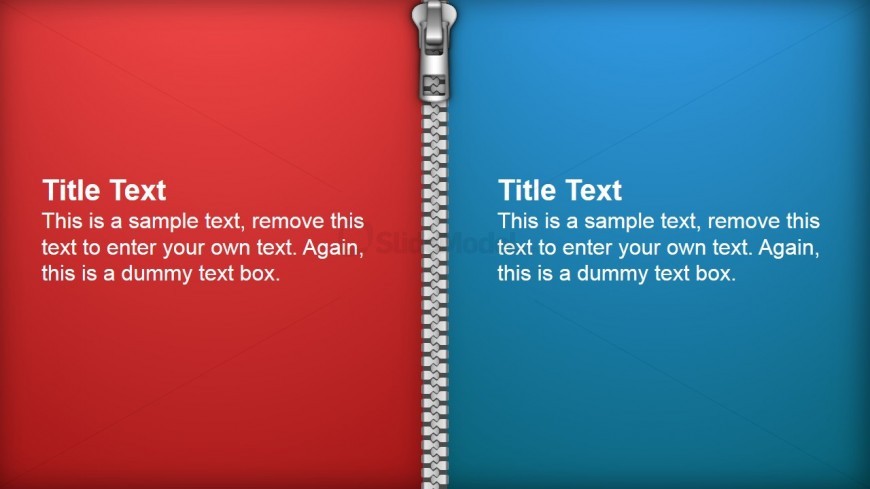 PowerPoint Zipper Shapes Tiles Separator