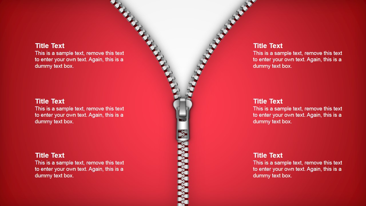 PowerPoint Zipper Shapes Opening Two Vertical Tiles