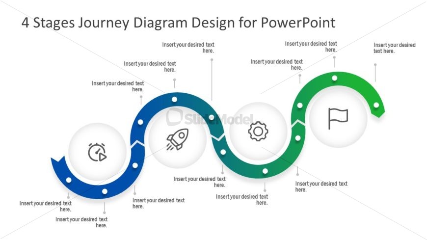 4 Steps Journey Timeline Powerpoint Slidemodel 2764