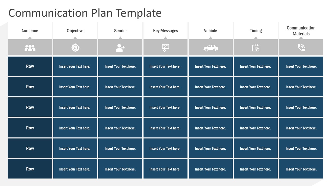 PowerPoint Communication Plan Table - SlideModel Inside Powerpoint Templates For Communication Presentation