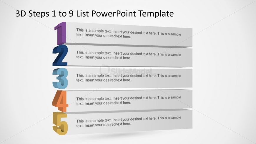 PowerPoint Bullet Points Template 1 to 5 List