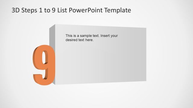 Numbered List 3D Number 9 PowerPoint Template