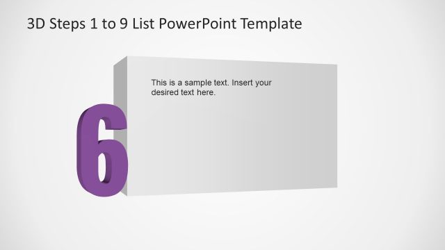Numbered List 3D Number 6 PowerPoint Template