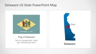 Flag and Map Slide for Delaware US State