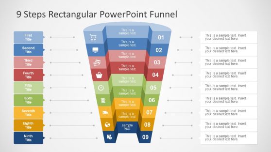 9 Steps PowerPoint Funnel Diagram