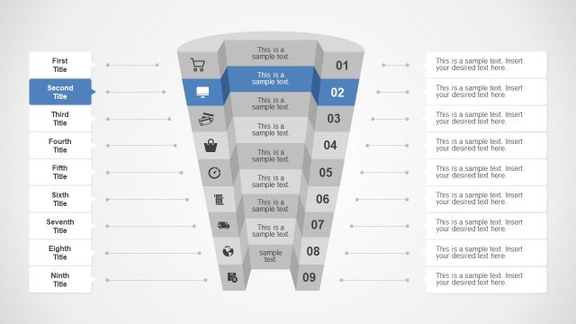 Stage 2 Rectangular PowerPoint Funnel