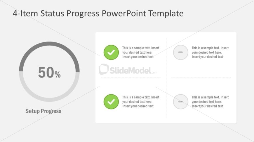 Slides of 4 Item Status Progress