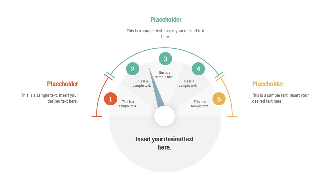 PowerPoint Diagram of 5 Steps Gauge