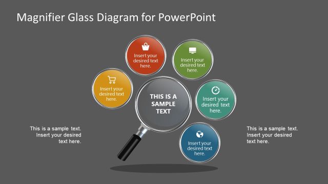 5-Step Magnifying Glass PowerPoint Slide