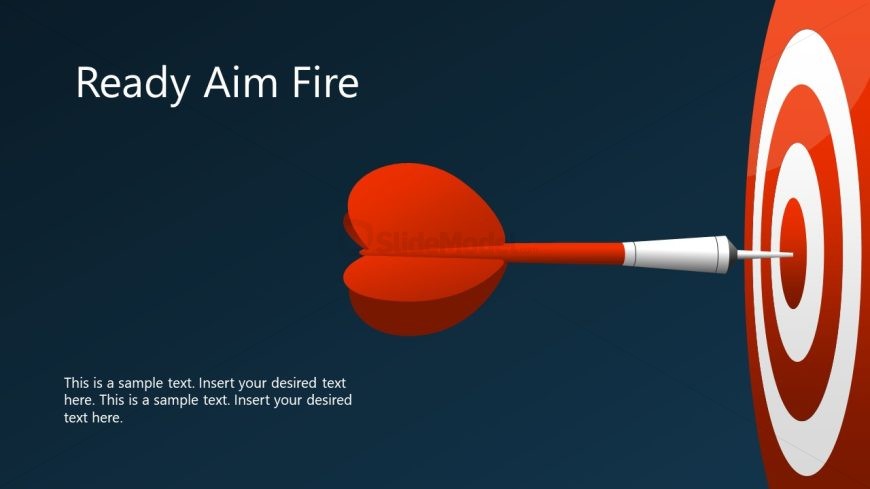 Title Slide for Ready Aim Fire PowerPoint Shapes Template
