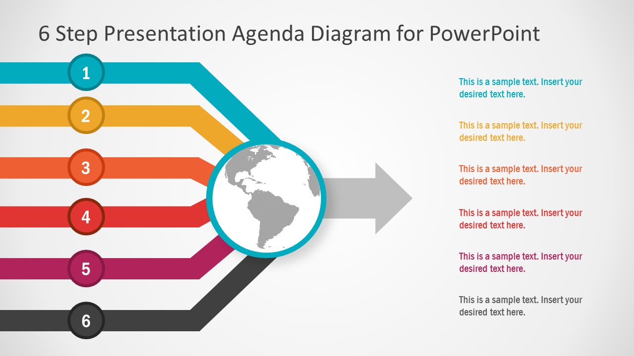 6 Step Presentation Agenda Diagram For Powerpoint Slidemodel