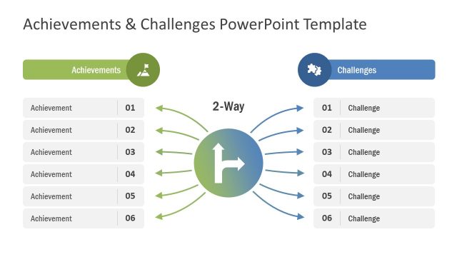 Achievement and Challenges Arrow Template