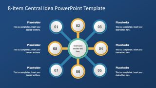 PPT 8 Steps Spoke Diagram