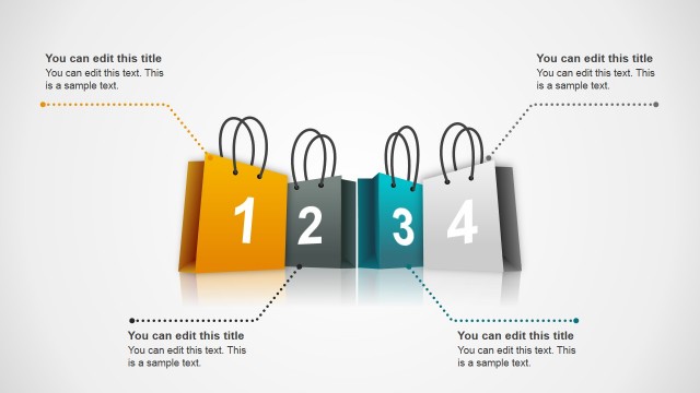 3D Sales Bag Shapes for PowerPoint