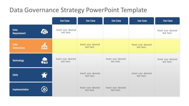Data Table for Governance Strategy PowerPoint