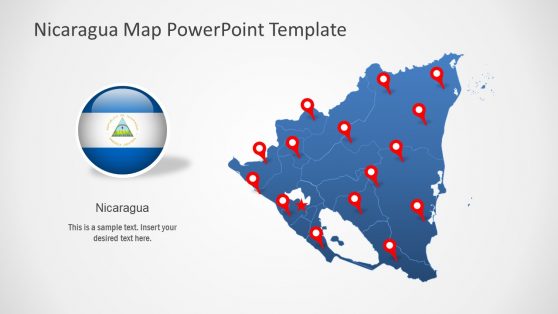 Editable Nicaragua Map PowerPoint Template