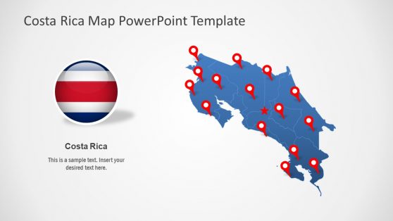 Editable Costa Rica Map PowerPoint Template