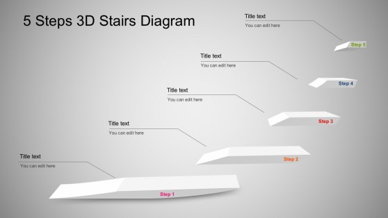 3D Stairs Steps Diagram PowerPoint Templates