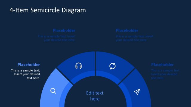 4 Item Semi-Circle PowerPoint Layout