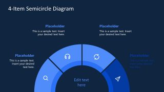 4 Item Semi-Circle Diagram PowerPoint