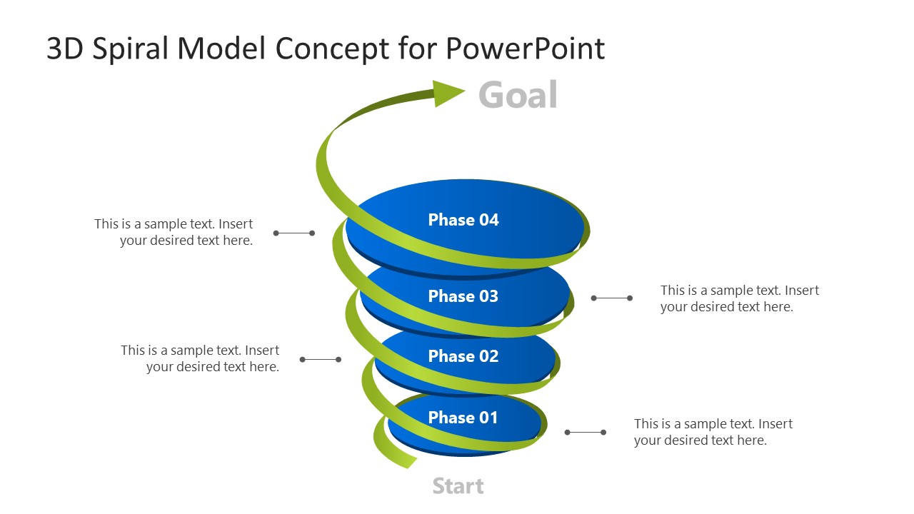 Editable 4 Steps Spiral Diagram Template - SlideModel