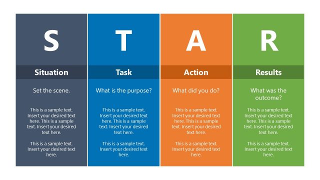 STAR Interview Response Diagram PowerPoint