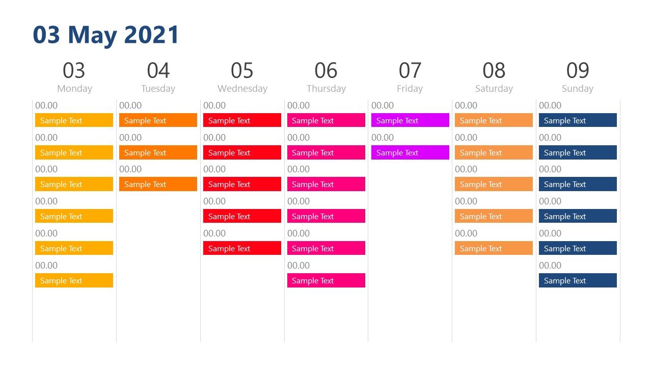 Daily Shift Weekly Planner PowerPoint SlideModel