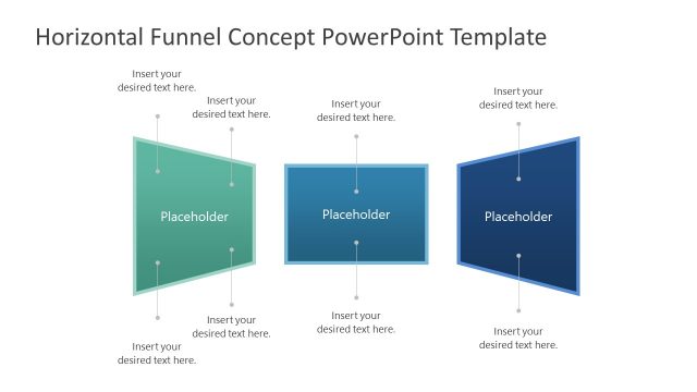3 Steps Horizontal 2-Way Funnel PPT