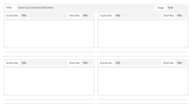 4 Frames per Page Storyboard PowerPoint Template Slide
