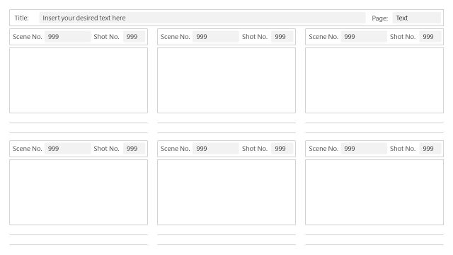 6 Frames per Page Storyboard PowerPoint Template Slide