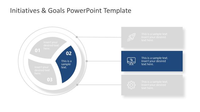 Initiatives and Goals 3 Steps PowerPoint