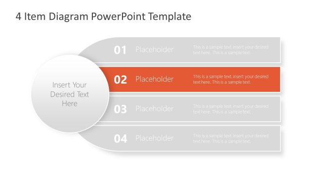4 Item Horizontal Diagram Template