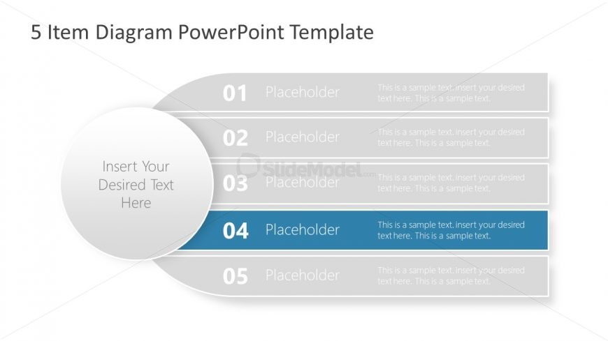 Simple Slide of 5 Horizontal Items