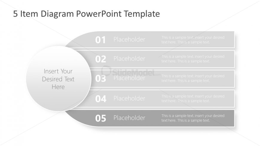 Presentation of 5 Items Diagram 