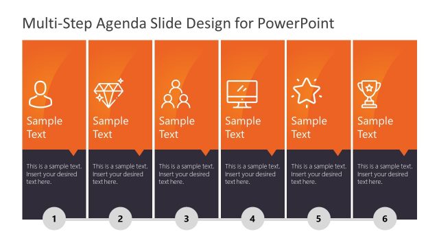 6 Steps Agenda PowerPoint Template