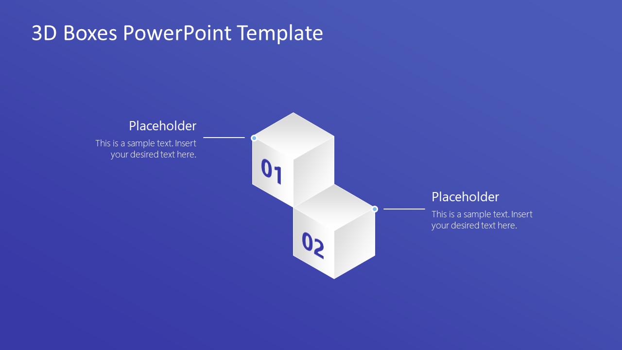 3D Boxes 2 Steps Diagram 