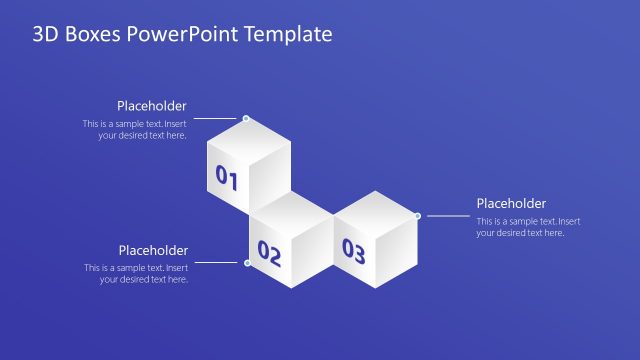 3 Steps 3D Boxes Diagram Template