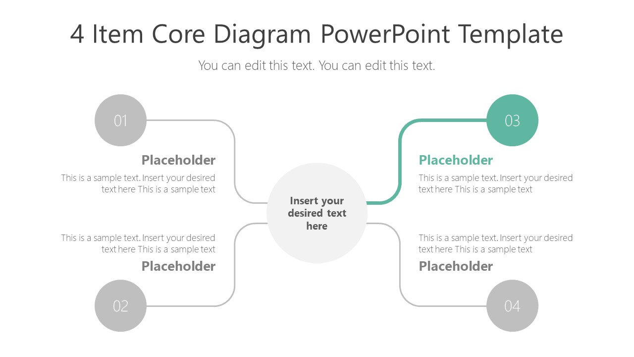 Step 3 4 Items Core Concept Powerpoint Slidemodel 1222