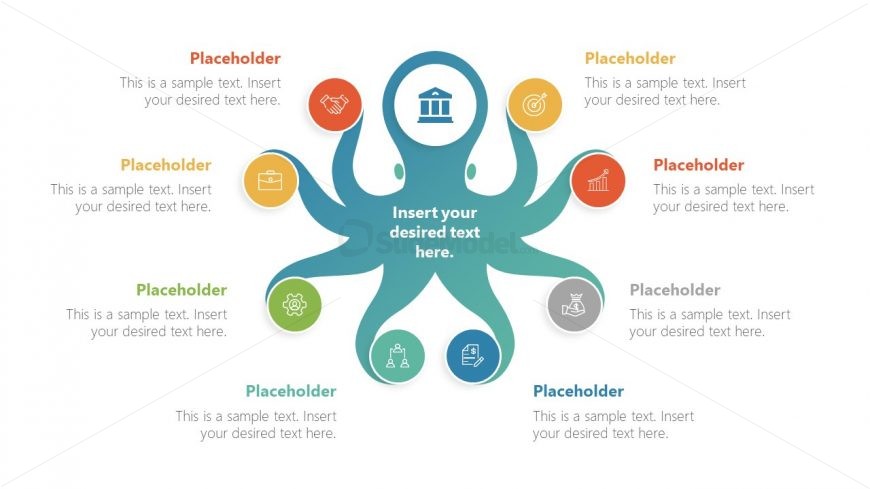 PowerPoint 8 Tentacles Diagram Octopus 