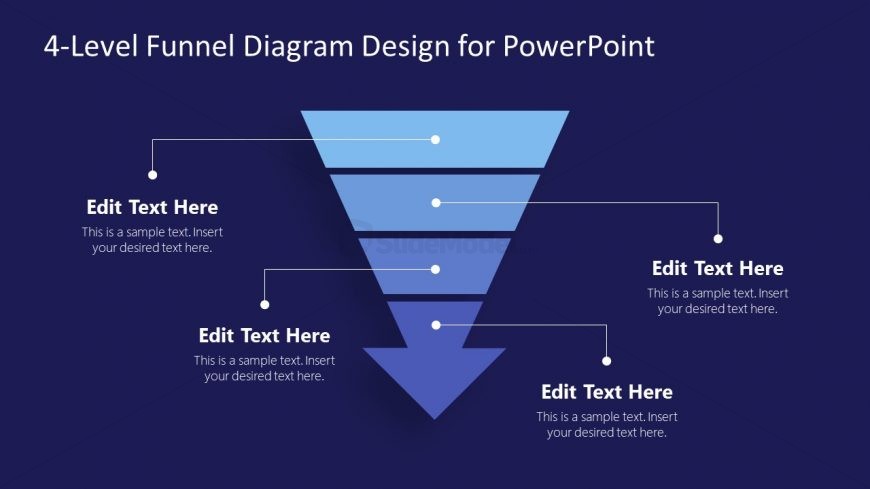 4 Steps Funnel with Arrow PowerPoint