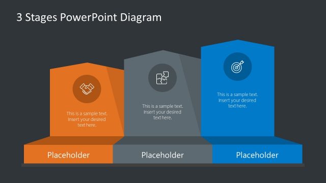 3 Level 3 Stage Chevron PowerPoint Diagram