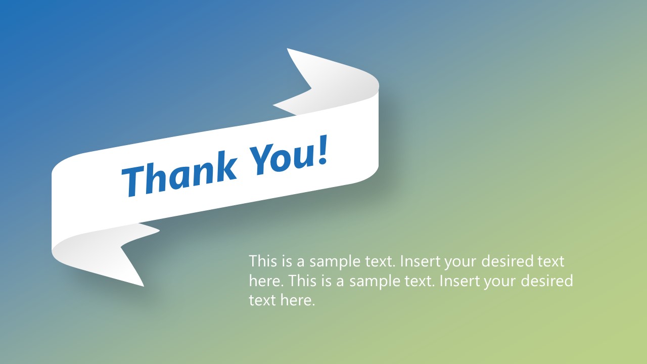 Thank You Note Ribbon Style PowerPoint - SlideModel Inside Powerpoint Thank You Card Template