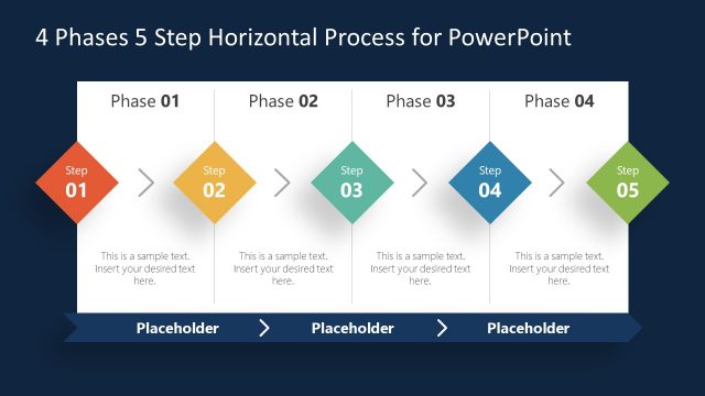 PowerPoint 4 Phase 5 Steps Timeline Diagram