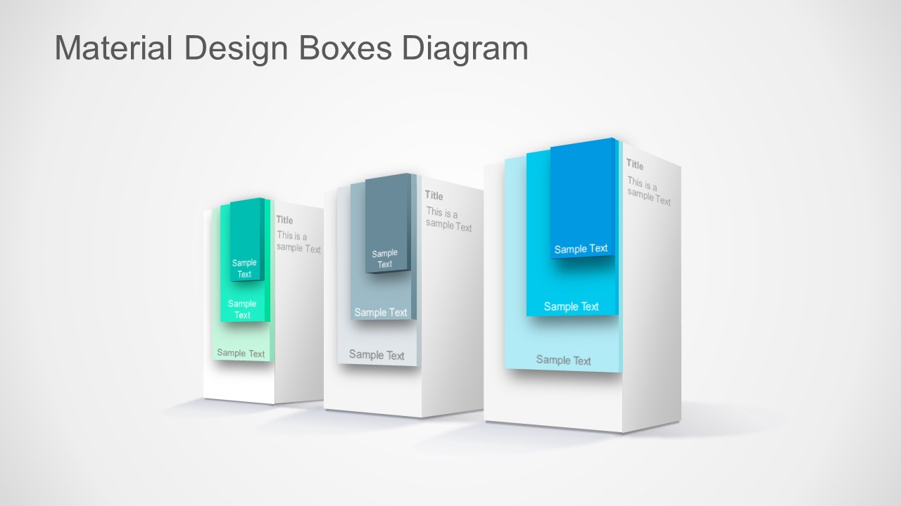 PPT Templates Layered Boxes Material Design
