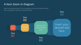 Presentation of 4 Stages Zoom In Template 