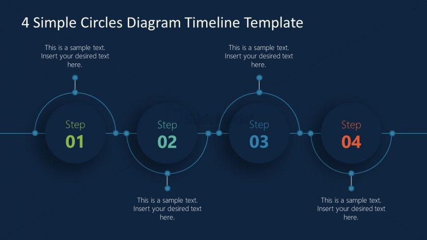 Presentation fo 4 Steps Timeline Diagram